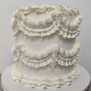 Vintage whiteout Heart Cake