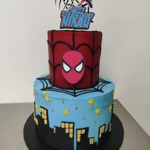 Two teir Spiderman Cake